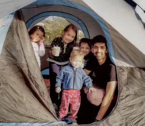 familia de acampada
